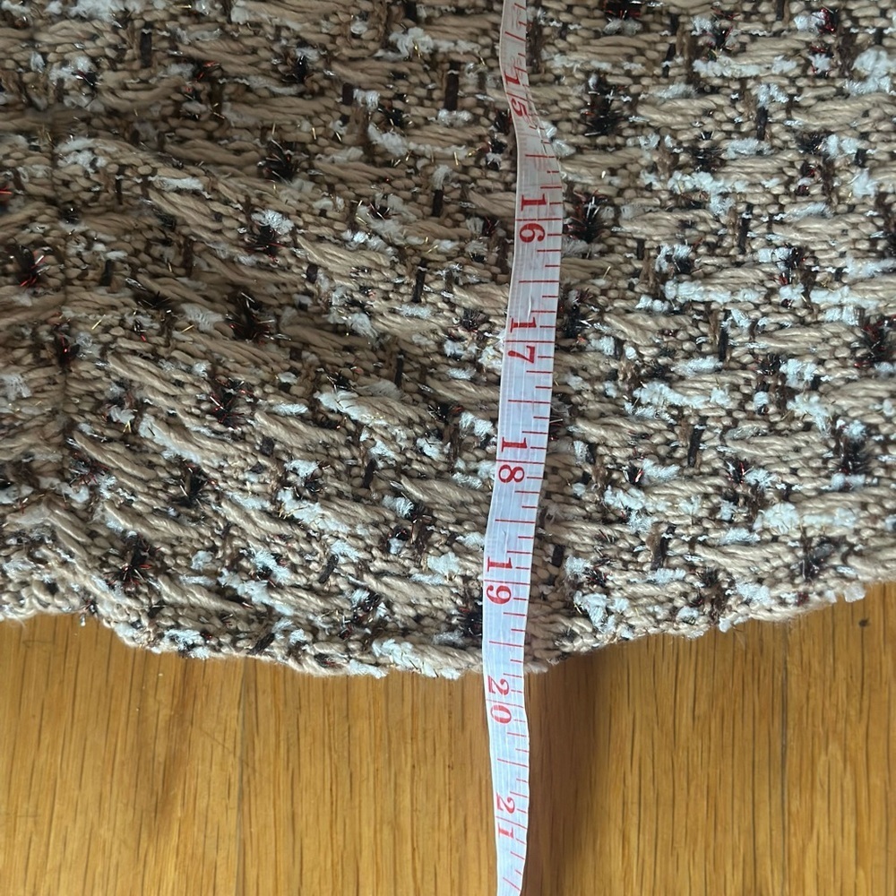 NWT SHUG Women’s Multi Tweed 3/4 Sleeve Top Beige Brown Holiday Size XS - Picture 9 of 11